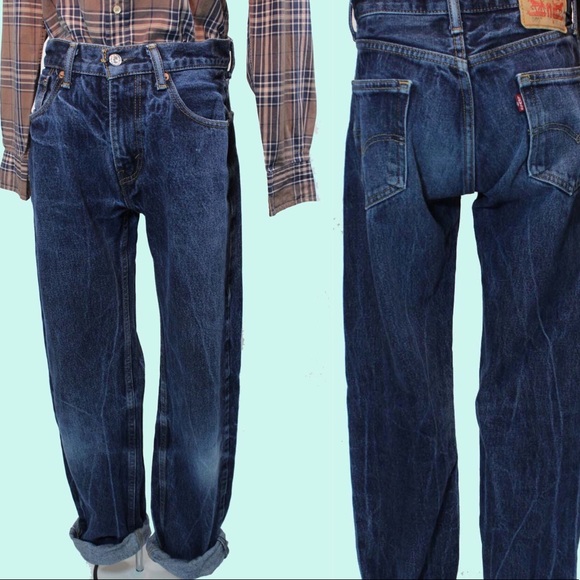 Levi's Denim - Levi’s Distressed 505 Dark Wash Jeans 100% Cotton